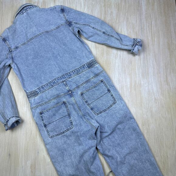 UO Cheap Monday Rigid Denim Boiler Suit Coverall Denim Jean Jumpsuit Medium - Picture 8 of 16